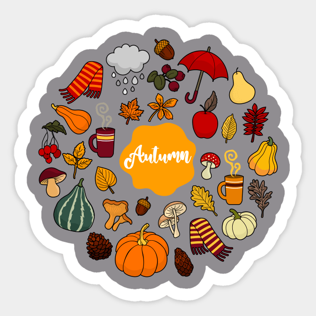 Autumn elements Sticker by Joharium